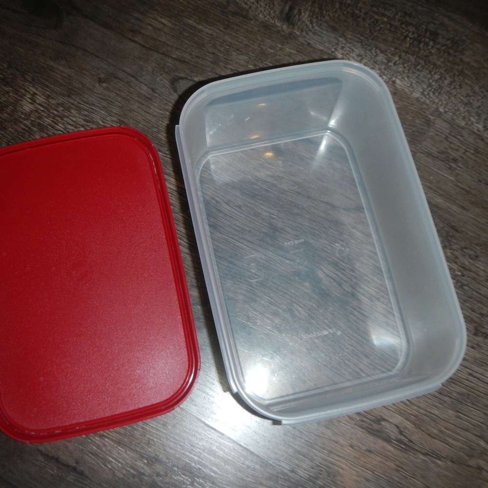 Tupperware‎ Red Lid Container Rectangular Food Storage 2 Liter - Picture 5 of 10